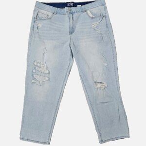 PLUS SIZE 20W LIGHT WASH BOYFRIEND JEANS CASUAL RELAXED FIT VINTAGE 90S STYLE